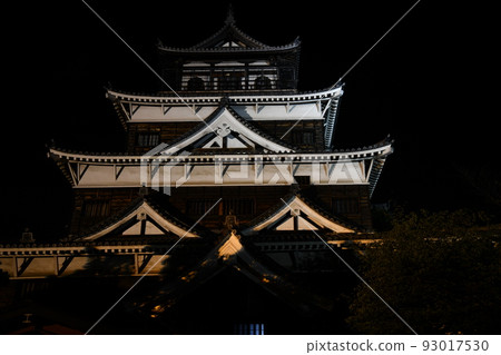 Hiroshima castle light up in summer Hiroshima castle light up in summer 93017530