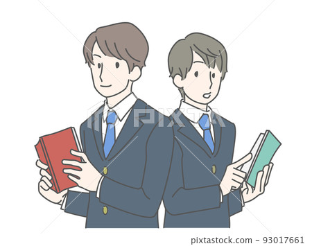學習對手，朋友形象插圖-高中生，初中生，西裝外套，冬裝 93017661