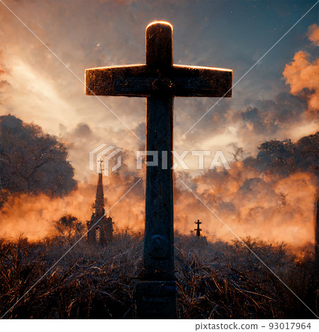 Easter background concept and The crosses sign. 93017964
