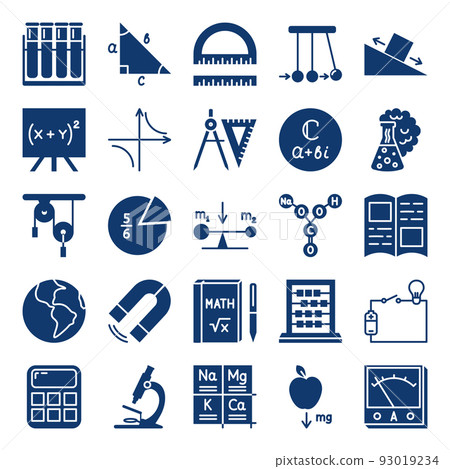 Education icons set in flat style Education icons set in flat style 93019234