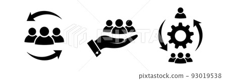 Customer care icon set in flat. Social help symbol 93019538