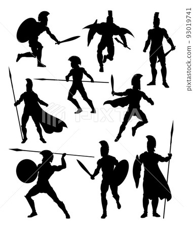 Spartan Silhouette Gladiator Trojan Warrior Set 93019741