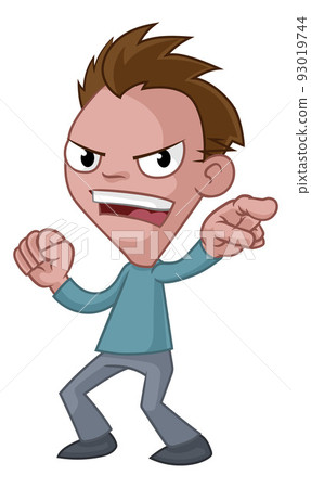 Cartoon Man Pointing Mascot Cartoon Man Pointing Mascot 93019744