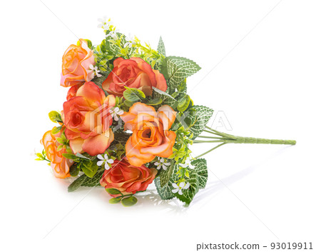 Artificial flowers rose isolated on white background Artificial flowers rose isolated on white background 93019911