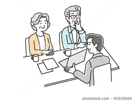 Senior couple consulting with an advisor Senior couple consulting with an advisor 93020088