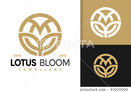 Blooming floral initial m monogram and logo Vector Image