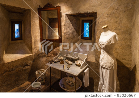 Vintage bathroom in the Orava Castle. Oravsky Podzamok, Slovakia, 21 July 2022 93020667