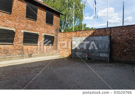 Wall of death in the Auschwitz - Birkenau concentration camp. Oswiecim, Poland, 17 July 2022 93020766