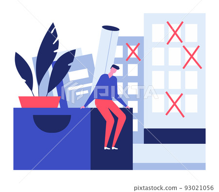 Dismissal or bankruptcy - modern colorful flat design style illustration 93021056