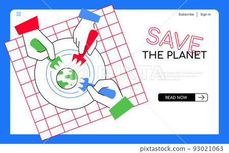 Save the planet - modern flat design style web banner Save the planet - modern flat design style web banner 93021063