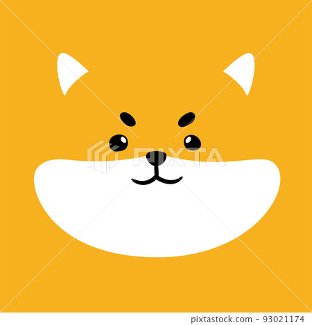 Simple face of Cute dog. Animal Face Illustration. Isolated Vector Simple face of Cute dog. Animal Face Illustration. Isolated Vector 93021174