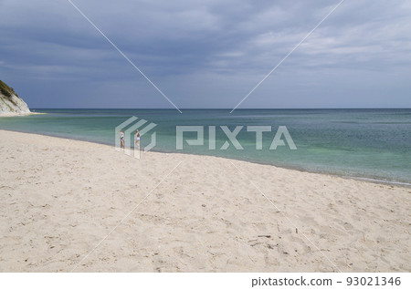 Sunrise on the beach in Byala resort in Bulgaria, Europe 93021346