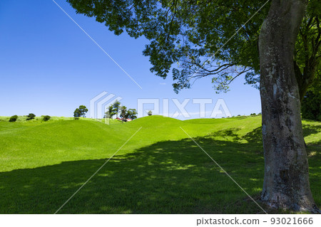 A golf course with a blue sky, in front of a difficult course with many bumps (Kisarazu City, Chiba Prefecture) A golf course with a blue sky, in front of a difficult course with many bumps (Kisarazu City, Chiba Prefecture) 93021666