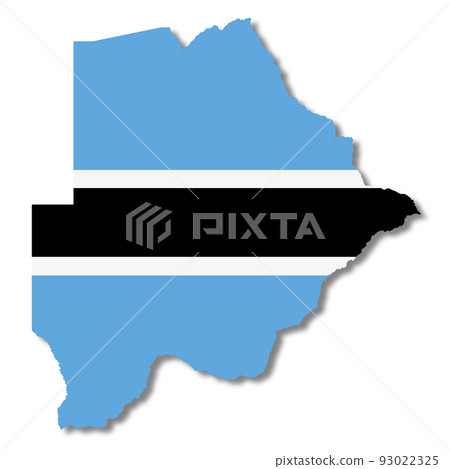 Botswana flag map on white background 3d illustration with clipping path Botswana flag map on white background 3d illustration with clipping path 93022325