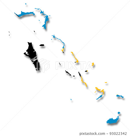 Bahamas flag map on white background 3d illustration with clipping path Bahamas flag map on white background 3d illustration with clipping path 93022342