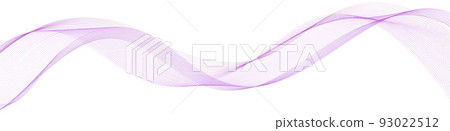 Purple wave swirl swoosh. Dynemic color flow movement, air wind waves with transparent veil texture. Trendy design; curve lines isolated on white background. Vector illustration 93022512