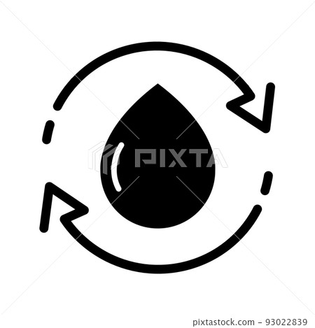 Liquid recycle icon in flat. Planet bio protection 93022839
