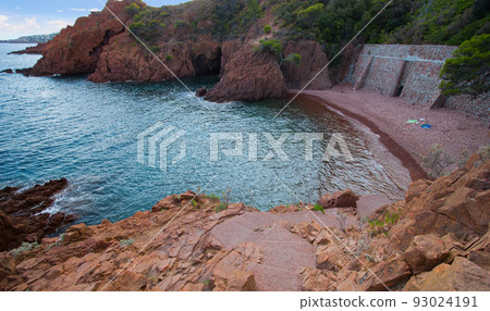 Saint-Barthelemy creek at the end of the afternoon on the French Riviera 93024191