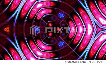3D stylish abstract bg like wavy symmetrical pattern like kaleidoscopic structure with waves, multicolor liquid glass with beautiful gradient colors. 3d render 93024596