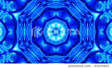 3d render. Stylish 3D abstract bg with wavy structure. Liquid blue symmetrical pattern like kaleidoscope with waves of brilliant liquid glass with beautiful gradient colors. 3d render. Stylish 3D abstract bg with wavy structure. Liquid blue symmetrical pattern like kaleidoscope with waves of brilliant liquid glass with beautiful gradient colors. 93024601