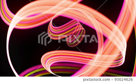 3d render. Light flow bg. Abstract background with light trails, stream of green red yellow neon lines form spiral shapes. Modern trendy motion design background light effect. 3d render. Light flow bg. Abstract background with light trails, stream of green red yellow neon lines form spiral shapes. Modern trendy motion design background light effect. 93024626