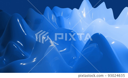 Stylish abstract background, surface of soft translucent material. Creative soft bright 3d bg with inner glow for festive events. Blue gradient. 3d render 93024635