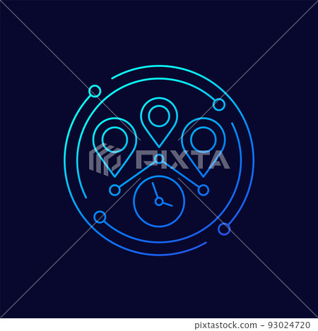 travel time icon, line art travel time icon, line art 93024720