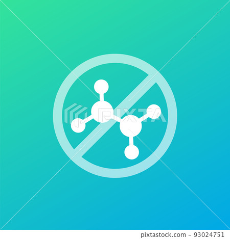Chemical free icon with a molecule, vector 93024751