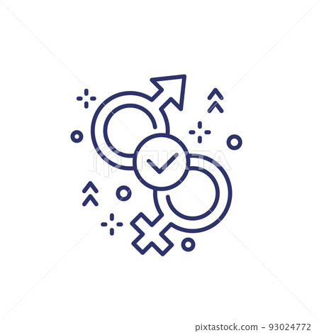sex icon with gender symbols, line design 93024772