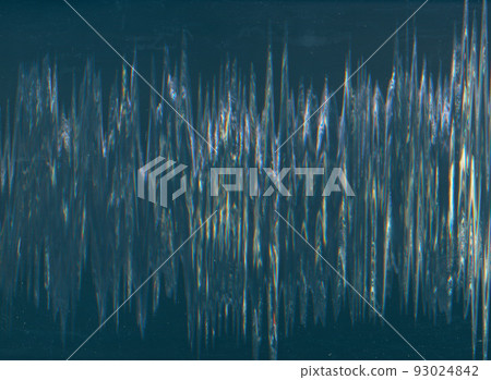 Analog glitch overlay. Old film noise. Distressed photo editor layer. Blue yellow color vibration static defect dust scratch texture on dark illustration abstract background. Analog glitch overlay. Old film noise. Distressed photo editor layer. Blue yellow color vibration static defect dust scratch texture on dark illustration abstract background. 93024842