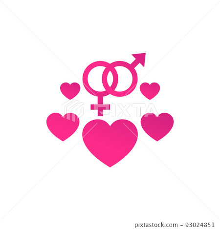 sex icon and hearts, vector 93024851