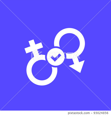 sex icon with gender symbols, vector 93024856