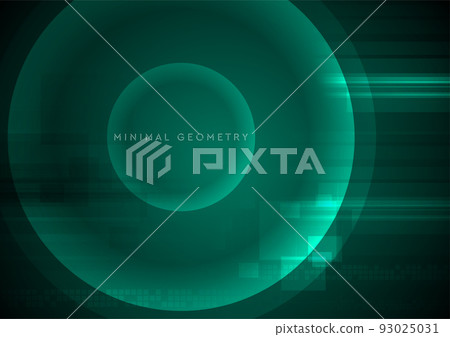 Dark green abstract tech geometric background 93025031