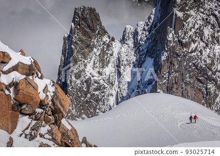 Mont Blanc Massif ice cap in Haute Savoie, Chamonix, French Alps 93025714