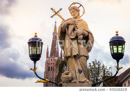 Statue of Saint Joannes Nepomucenus in Bruges, Belgium 93026829