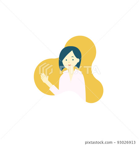 用右手指點的女人/說明/指導/介紹 用右手指點的女人/說明/指導/介紹 93026913