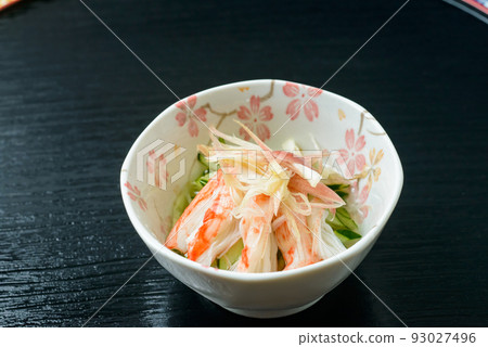 Refreshing vinegared dish in summer. Crab meat and cucumber with vinegared myoga sauce. 93027496