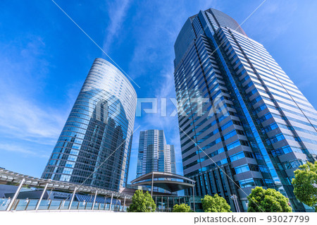 Tokyo cityscape in Japan August, hot day. Overlooking the office buildings in front of Shinagawa Station = August 10 93027799
