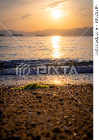 Watch the gentle waves of the Seto Inland Sea and the sunset Watch the gentle waves of the Seto Inland Sea and the sunset 93028297