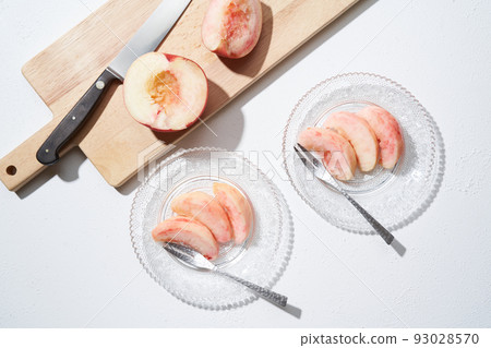 Akatsuki from Fukushima, cut and served on a plate 93028570