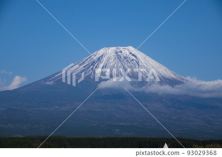 Snow-capped Mt. Fuji seen from the Fumotoppara campsite 93029368