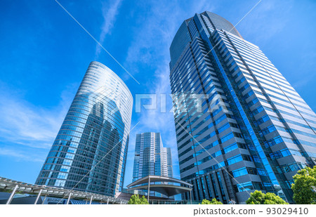 Tokyo cityscape in Japan August, hot day. Overlooking the office buildings in front of Shinagawa Station = August 10 Tokyo cityscape in Japan August, hot day. Overlooking the office buildings in front of Shinagawa Station = August 10 93029410