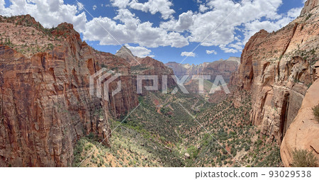 Aerial panoramic view of Zion Canyon in Utah, USA  Aerial panoramic view of Zion Canyon in Utah, USA  93029538