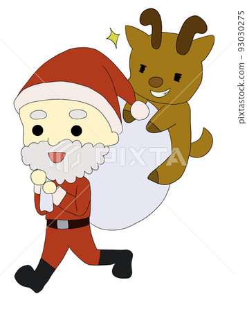 santa claus with reindeer santa claus with reindeer 93030275