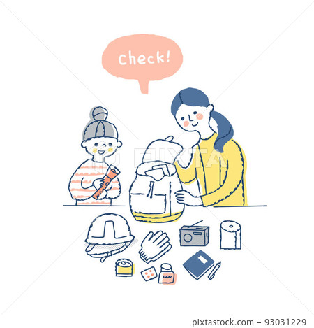 家長和孩子檢查應急包內 93031229