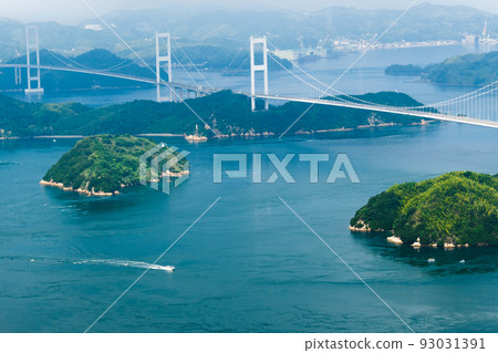 Kurushima-Kaikyo Bridge, which straddles the Seto Inland Sea 93031391