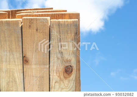 Cedar board and blue sky Cedar board and blue sky 93032082