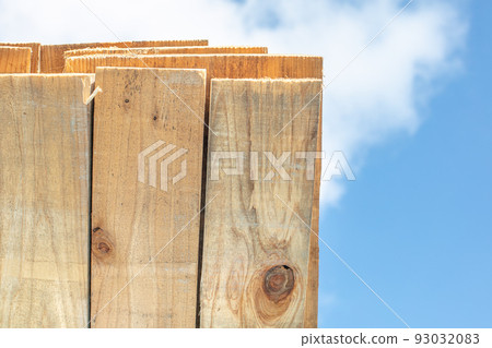 Cedar board and blue sky Cedar board and blue sky 93032083