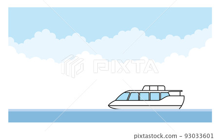 海和遊船的插圖素材。 93033601