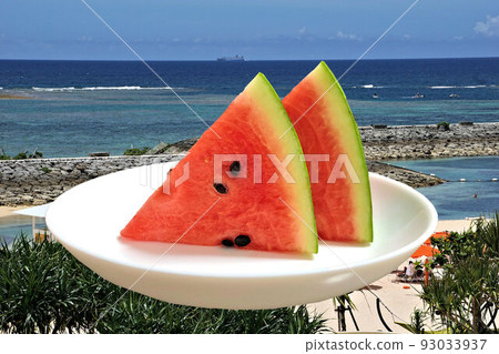 夏天藍天和西瓜 夏天藍天和西瓜 93033937